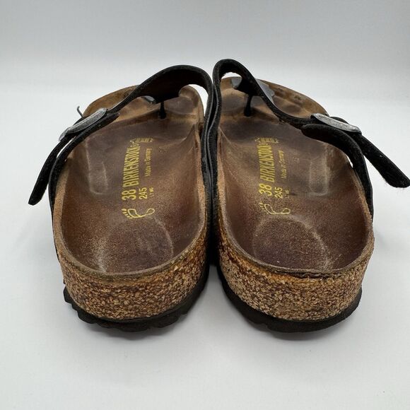 Birkenstock Gizeh Sandals Womens EU 38 US 7-7.5 Black Cork Narrow - Picture 8 of 9